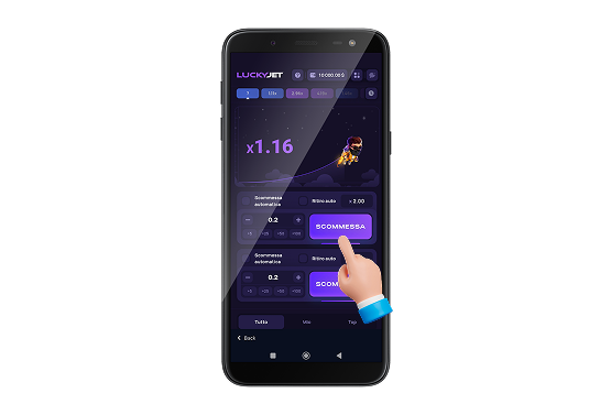 Clicca sul pulsante viola 'Scommetti', Passaggio 5