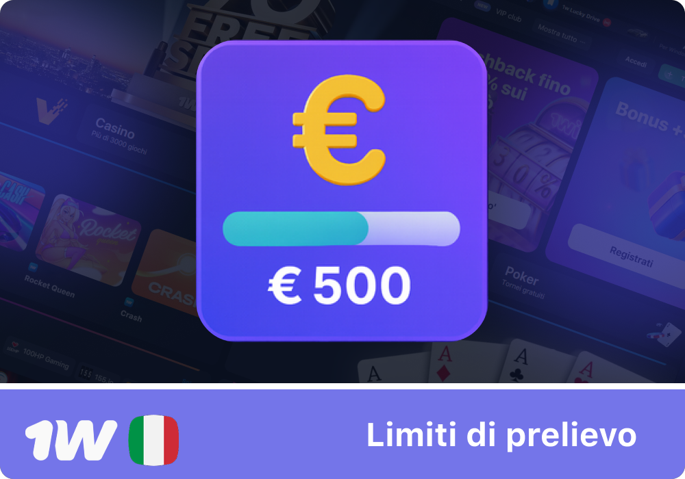 Limiti e regole per il prelievo dei bonus su 1w