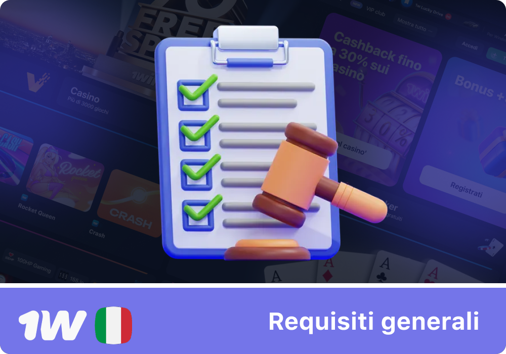 Requisiti obbligatori per ricevere i bonus 1w