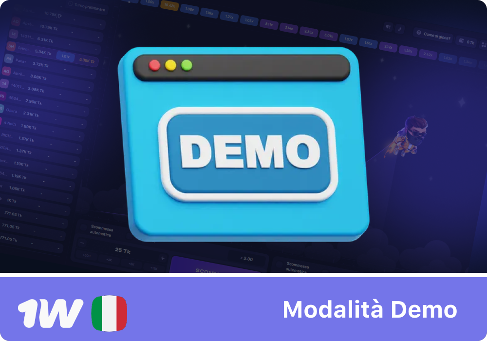 Prova Lucky Jet gratis in modalità demo su 1w Italia