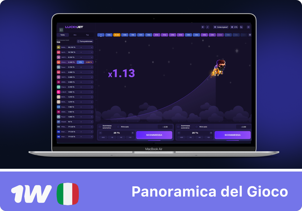 Vola alto con Lucky Jet su 1w: vincite reali e adrenalina pura