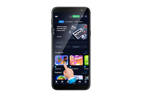 Trova Lucky Jet nella sezione giochi, passaggio 3