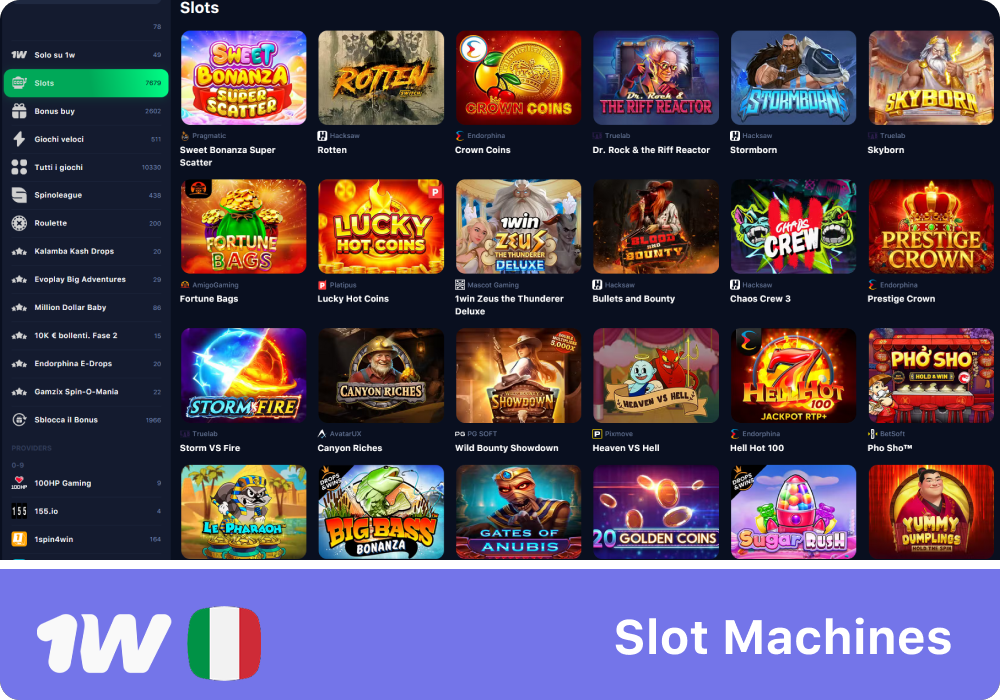 Giri le slot più popolari su 1w