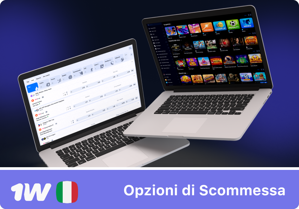Scommesse live, slot e tavoli dal vivo su 1w