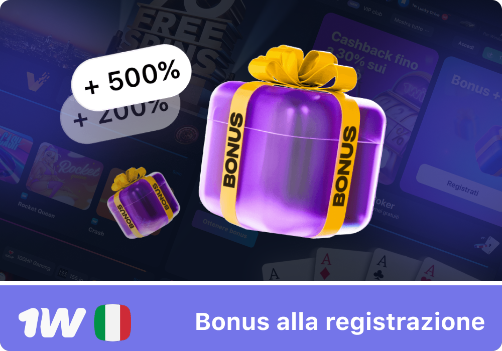 Bonus esclusivi per i nuovi utenti 1w in Italia