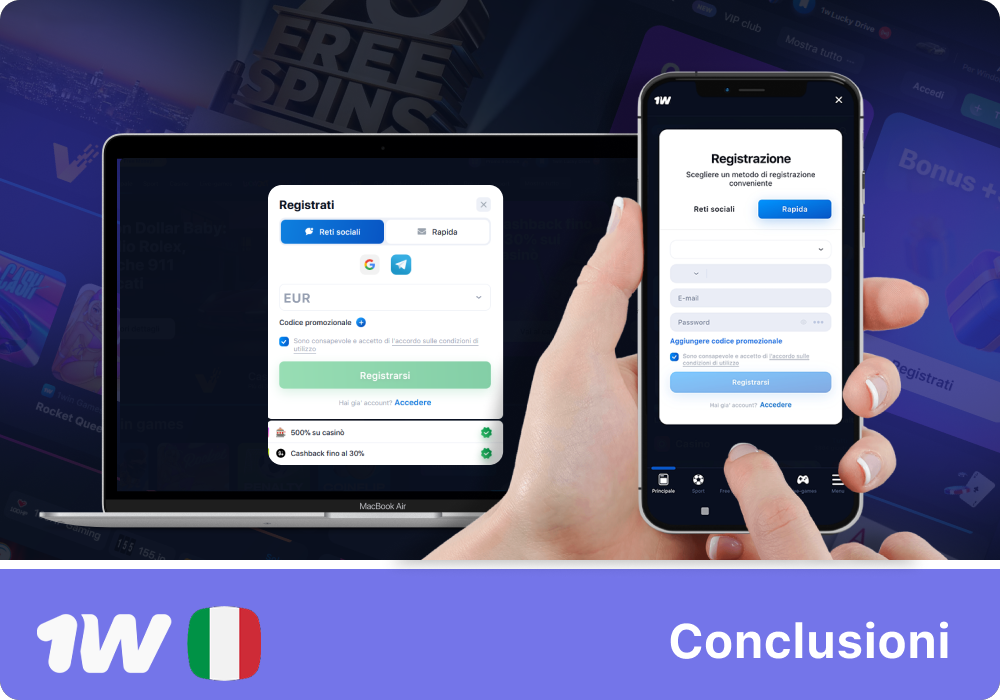 I vantaggi della registrazione su 1w Italia