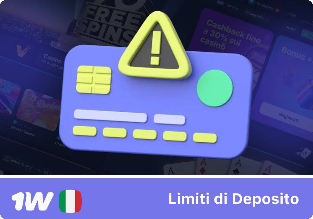 Imposta limiti di deposito su 1w per giocare in modo responsabile