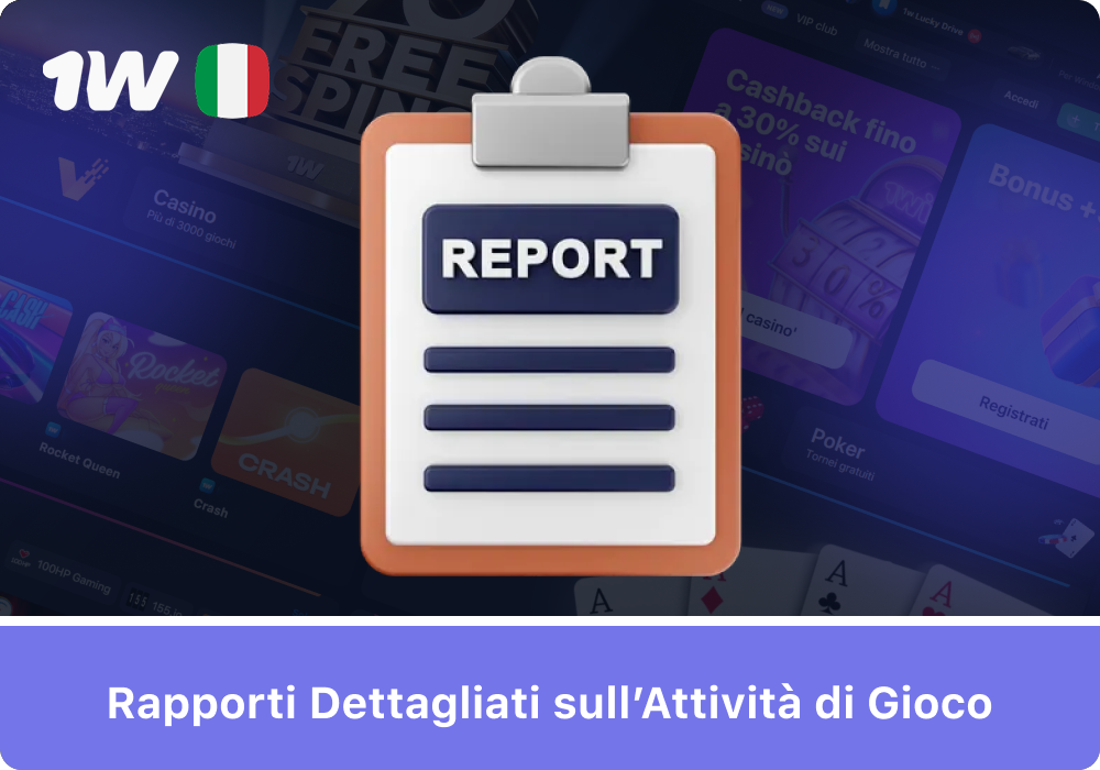 Consulta il tuo storico di gioco con i report 1w dettagliati