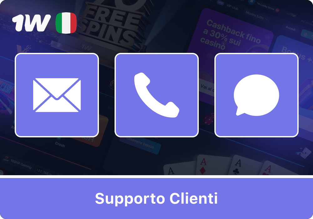 Servizio clienti 1w per assistenza sul gioco responsabile