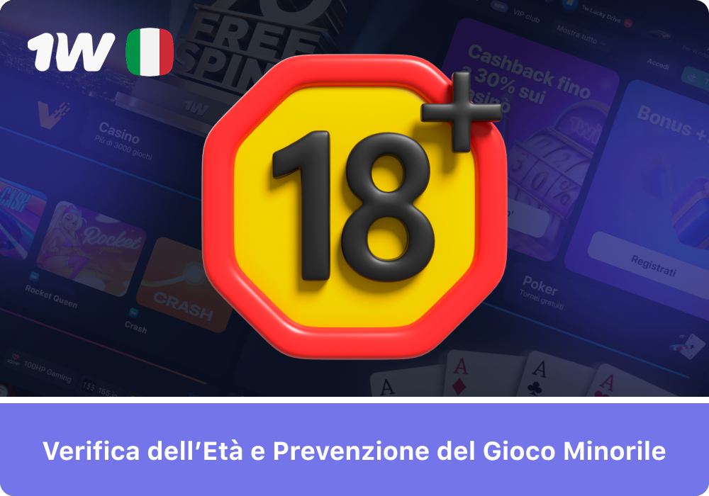 1w Italia verifica l’età per proteggere i minori dal gioco