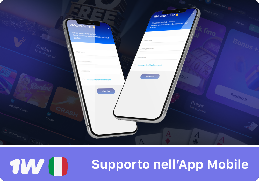 Tutta l’assistenza 1w disponibile anche da app mobile in Italia